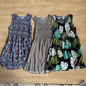 Lot of 3 smocked sleeveless sundresses, Croft & borrow, all size M